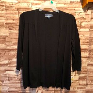 Karen Scott, open cardigan, black color size medium